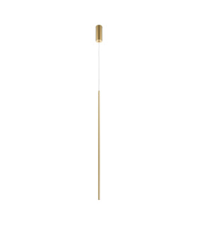 Halo Modern Long Slim Pendant Ceiling Light Brass 1100lm White Shade-1