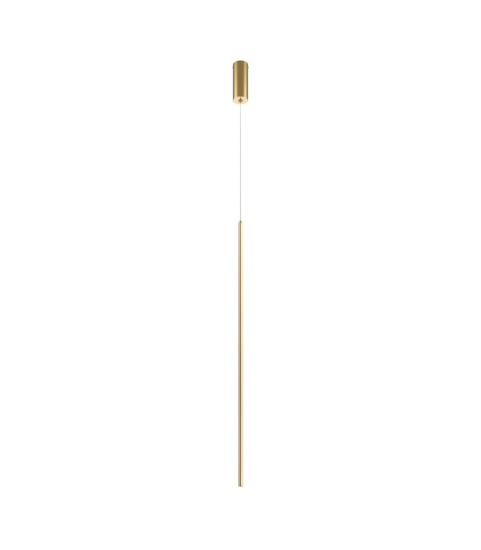 Halo Modern Long Slim Pendant Ceiling Light Brass 1100lm White Shade-1
