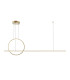 Halo Ring Modern 143cm Bar Pendant Ceiling Light Brass 2100lm White Shade-1