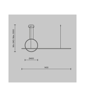 Halo Ring Modern 143cm Bar Pendant Ceiling Light Brass 2100lm White Shade-3