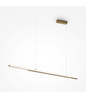 Halo Modern 150cm Bar Pendant Ceiling Light Dimmable Brass 4000K 2200lm White Shade-1