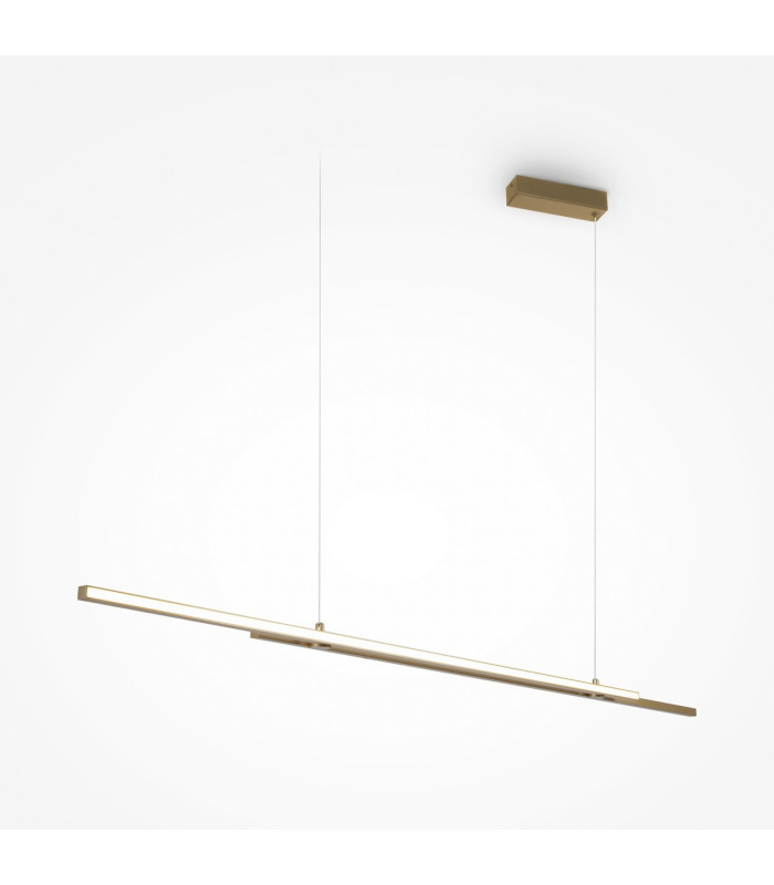 Halo Modern 150cm Bar Pendant Ceiling Light Dimmable Brass 4000K 2200lm White Shade-1