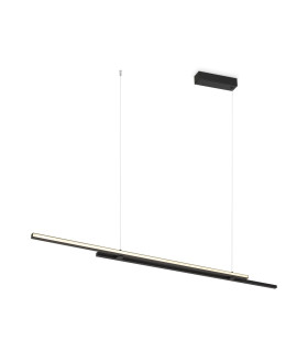 Halo Modern 150cm Bar Pendant Ceiling Light Black 1100lm White Shade-1