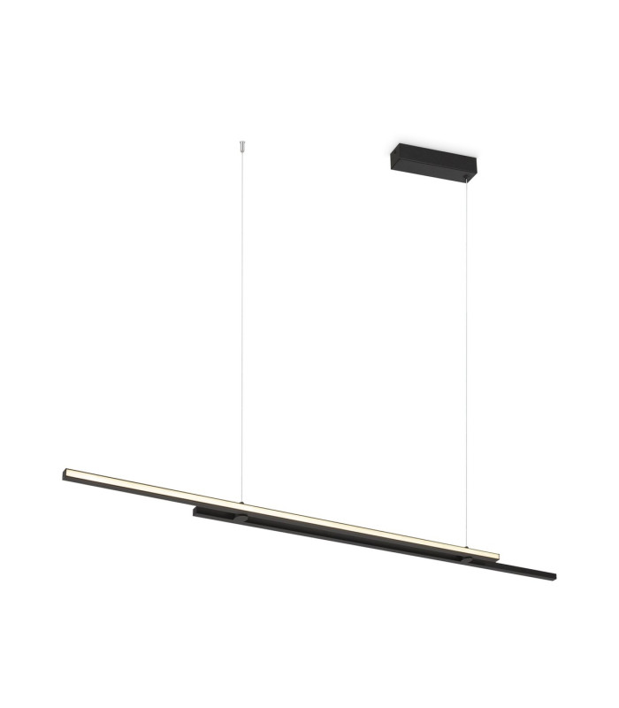Halo Modern 150cm Bar Pendant Ceiling Light Black 1100lm White Shade-1