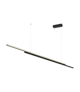 Halo Modern 150cm Bar Pendant Ceiling Light Black 1100lm White Shade-2