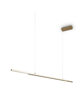 Halo Modern 150cm Bar Pendant Ceiling Light Brass 1650lm White Shade-1