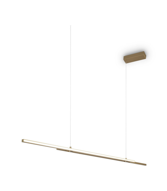 Halo Modern 150cm Bar Pendant Ceiling Light Brass 1650lm White Shade-1