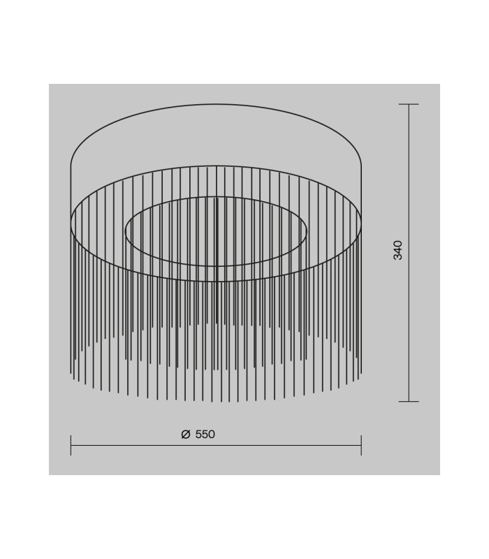 Imaginary Modern 55cm Cylindrical Ceiling Light Gold 3000K 1300lm-7