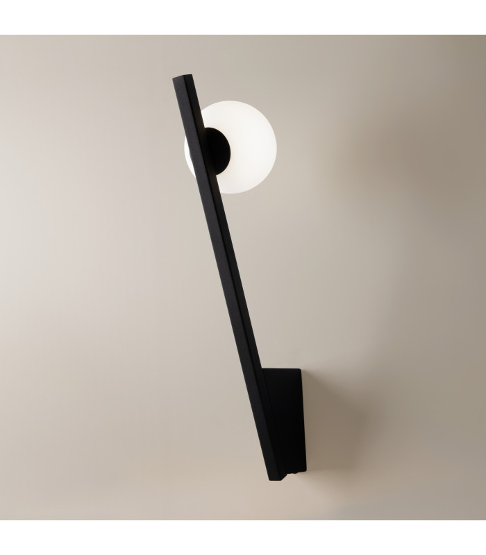 Kazimir Modern Globe Wall Lights Black 1xG9 White Shade-2