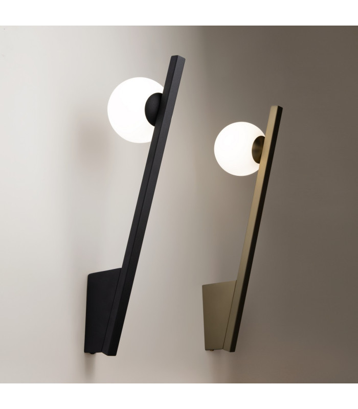 Kazimir Modern Globe Wall Lights Black 1xG9 White Shade-3