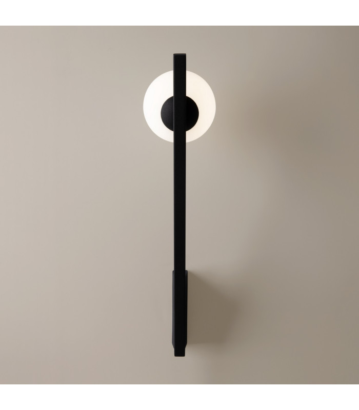 Kazimir Modern Globe Wall Lights Black 1xG9 White Shade-4