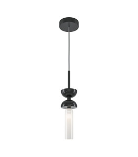 Kyoto Modern Slim Pendant Ceiling Light Black 1xG9 White Shade-1