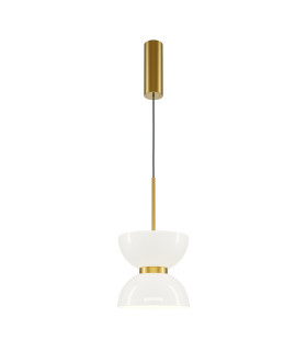 Kyoto Modern Slim Pendant Ceiling Light Gold 3000K 1300lm White Shade-1