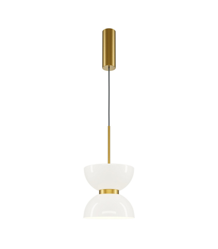 Kyoto Modern Slim Pendant Ceiling Light Gold 3000K 1300lm White Shade-1