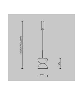Kyoto Modern Slim Pendant Ceiling Light White 3000K 1300lm-3