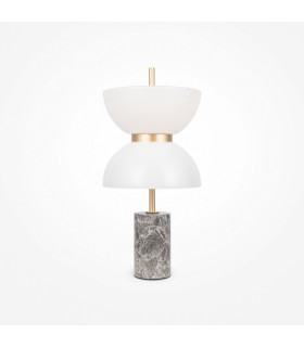 Kyoto Modern Integrated LED Table Lamp Gold And Grey 3000K 500lm White Shade-1