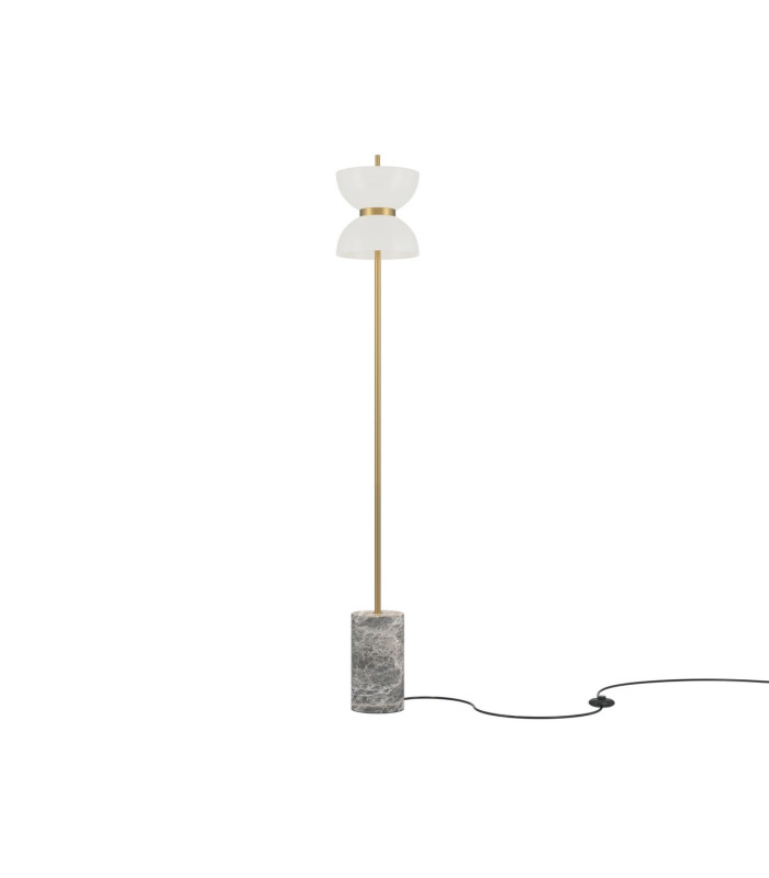 Kyoto Modern Floor Lamp Gold And Grey 3000K 1300lm White Shade-1