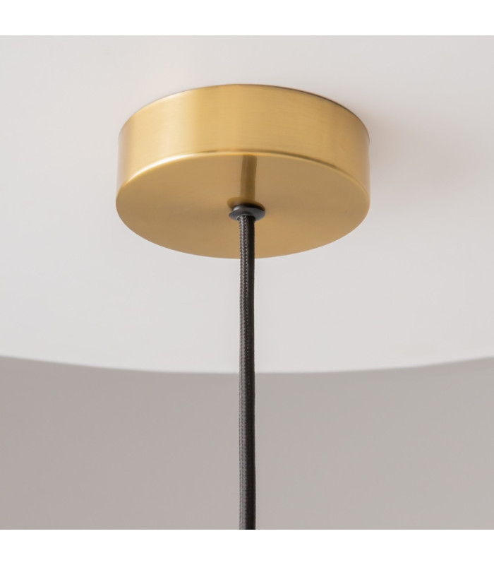 Levitation Modern 35cm Wire Frame Pendant Ceiling Light Brass 1xG9 White Shade-6