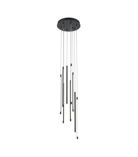 Light Stick Modern Cluster Pendant Ceiling Light Black 3000K 3350lm White Shade-1