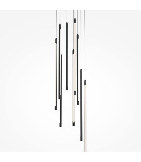 Light Stick Modern Cluster Pendant Ceiling Light Black 3000K 3350lm White Shade-3