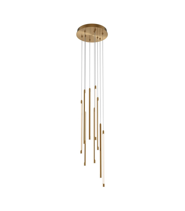 Light Stick Modern Cluster Pendant Ceiling Light Brass 3000K 3350lm White Shade-1