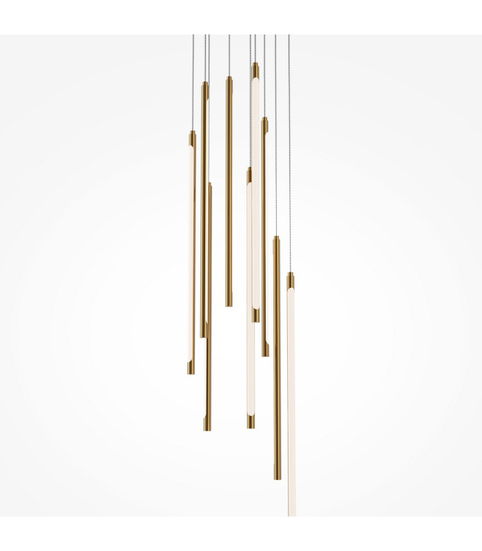 Light Stick Modern Cluster Pendant Ceiling Light Brass 3000K 3350lm White Shade-2