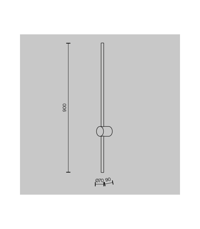Light Stick Modern Integrated LED Wall Lamp Black 3000K 750lm White Shade-3