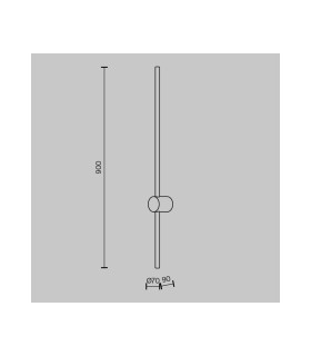 Light Stick Modern 90cm Integrated LED Wall Lamp Brass 3000K 750lm White Shade-3
