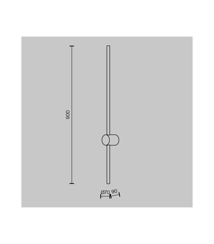 Light Stick Modern 90cm Integrated LED Wall Lamp Brass 3000K 750lm White Shade-3