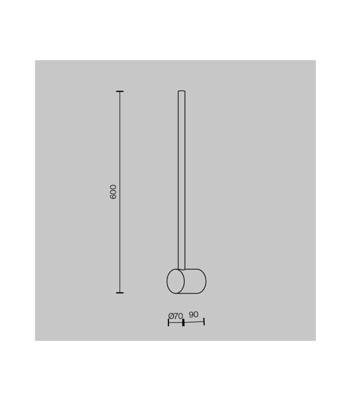 Light Stick Modern 60cm Integrated LED Wall Lamp Black 3000K 500lm White Shade-3