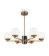 Marble Modern Multi Arm Pendant Ceiling Light Brass 6xE27 White Shade-1