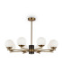 Marble Modern Multi Arm Pendant Ceiling Light Brass 8xE27 White Shade-1