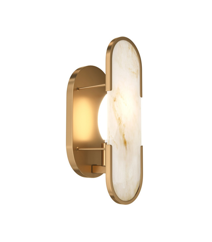 Marmo Modern Wall Lamp Brass 1xE14 White Shade-1