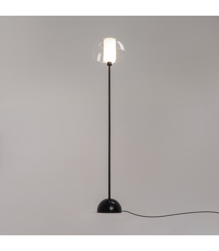Memory Modern Floor Lamp Black 1xE14 Glass Shade-2