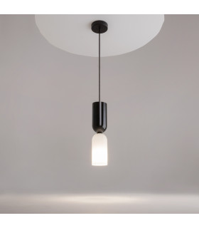 Memory Modern Slim Pendant Ceiling Light Black 1xE14 White Black Shade-2