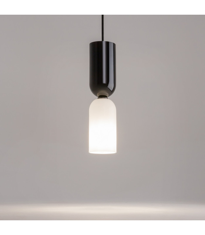 Memory Modern Slim Pendant Ceiling Light Black 1xE14 White Black Shade-5