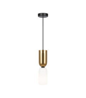 Memory Modern Slim Pendant Ceiling Light Black 1xE14 White Gold Shade-1