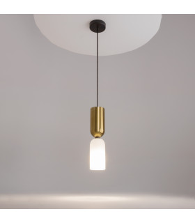 Memory Modern Slim Pendant Ceiling Light Black 1xE14 White Gold Shade-2