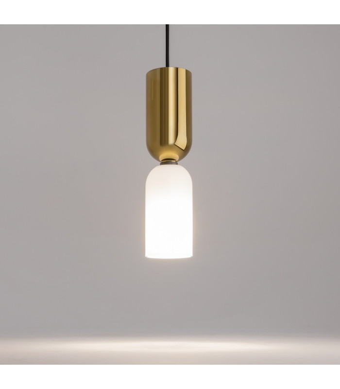 Memory Modern Slim Pendant Ceiling Light Black 1xE14 White Gold Shade-5