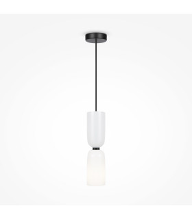 Memory Modern Slim Pendant Ceiling Light Black 1xE14 White Shade-1