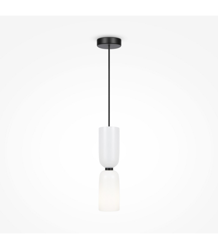 Memory Modern Slim Pendant Ceiling Light Black 1xE14 White Shade-1