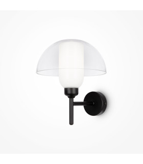 Memory Modern Dome Wall Lamp Black 1xE14 Glass Shade-1