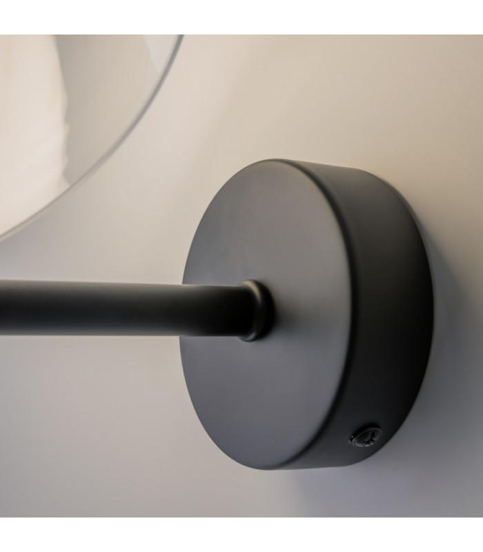Memory Modern Dome Wall Lamp Black 1xE14 Glass Shade-6