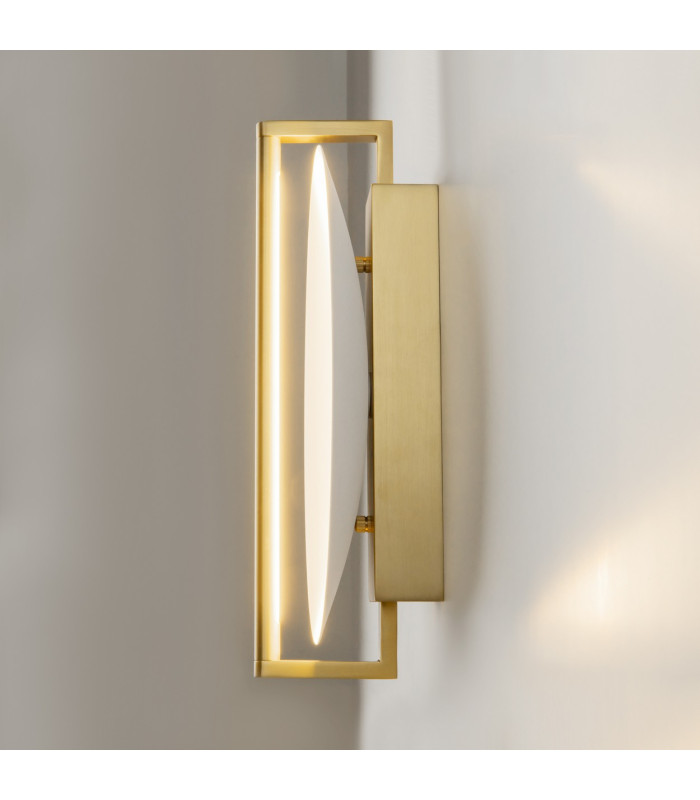 Mira Modern Integrated LED Wall Lamp Gold 3000K 300lm White Shade-6