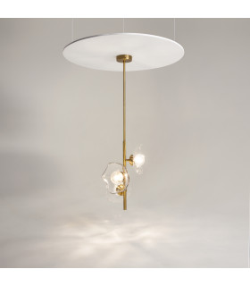 Miracle Modern Pendant Ceiling Light Brass 3xG9 Glass Shade-2
