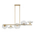 Miracle Modern Bar Pendant Ceiling Light Brass 5xG9 Glass Shade-1