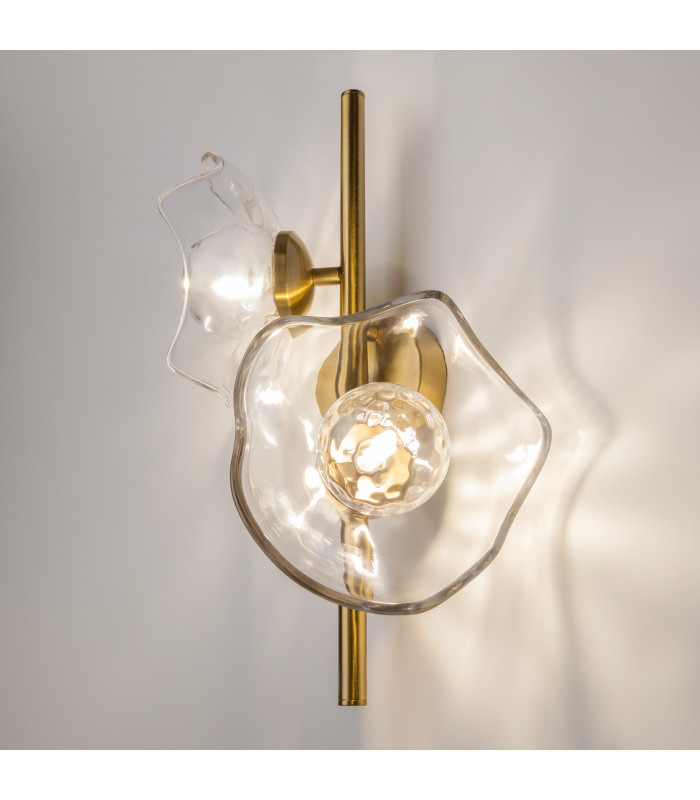 Miracle Modern Wall Lamp Brass 2xG9 Glass Shade-2