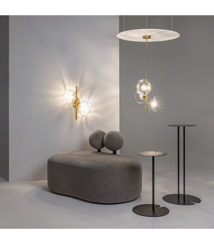 Miracle Modern Wall Lamp Brass 2xG9 Glass Shade-3