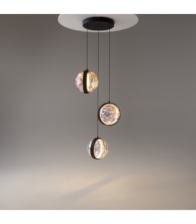 Misterio Modern Cluster Pendant Ceiling Light Dimmable Black 2700K 2000lm Colorful Shade-2