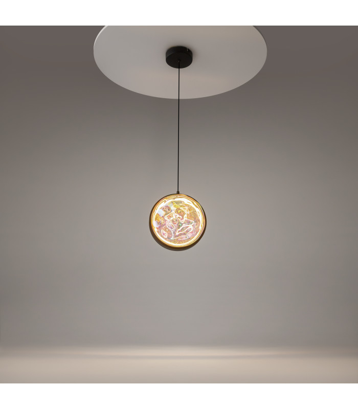 Misterio Modern Globe Pendant Ceiling Light Dimmable Black 2700K 650lm Colorful Shade-2